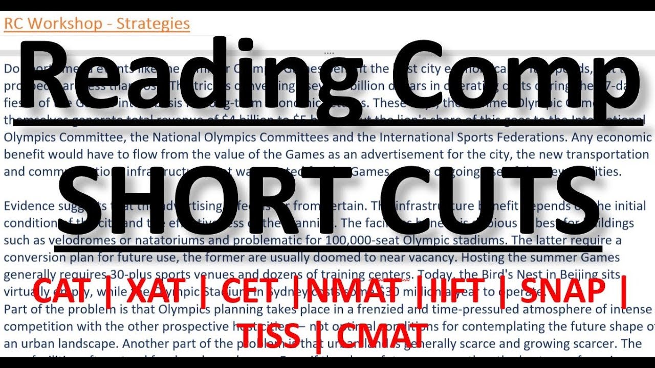 RC how to decode for CAT | XAT | IIFT | NMAT | SNAP | CET | CMAT