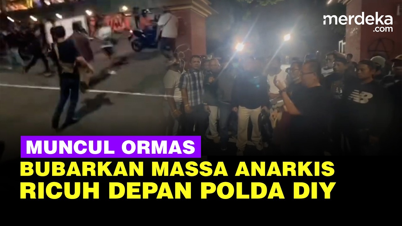 Teriakan Ormas & Komunitas Lawan Hingga Bubarkan Pendemo Rusuh Depan Mako Polda DIY