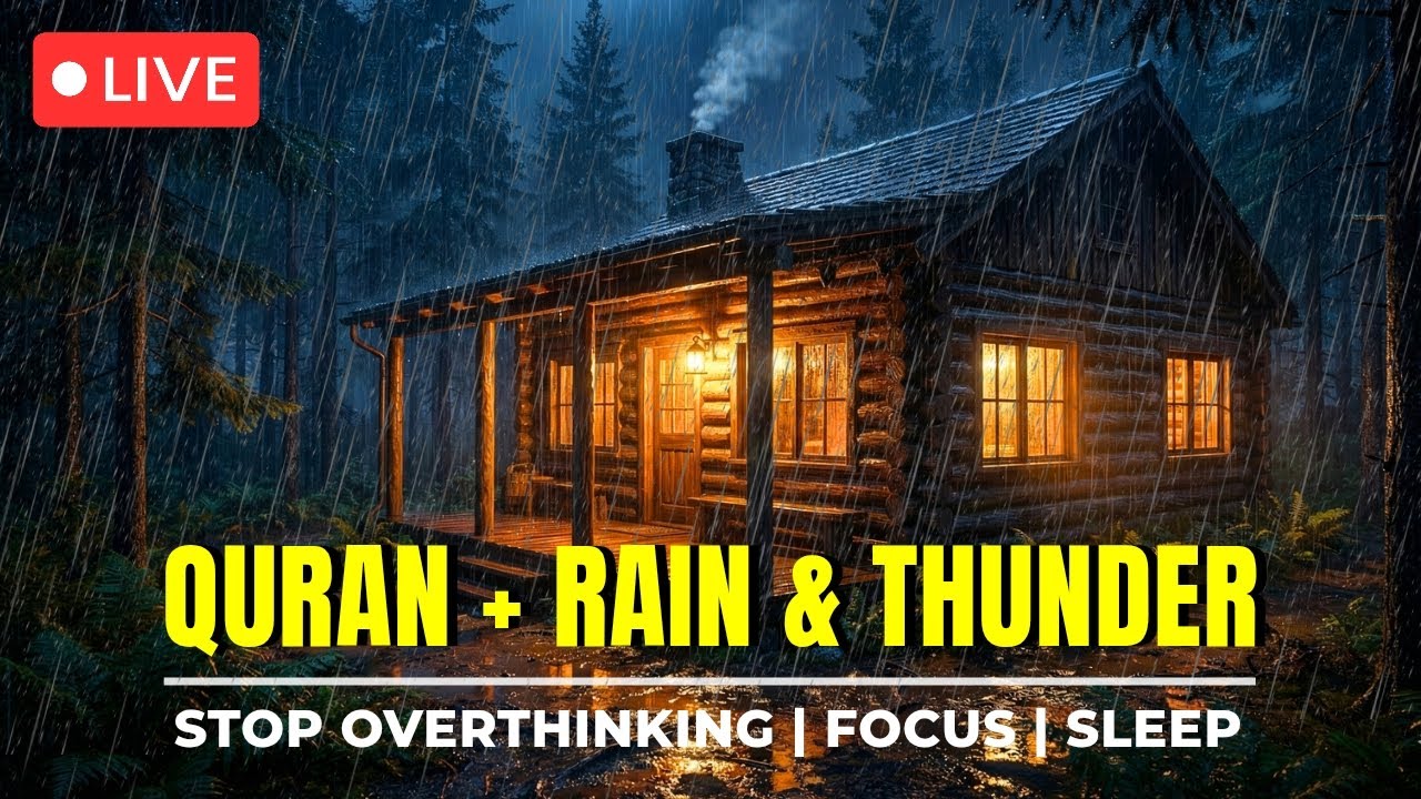 Quran Recitation with Rain & Thunder – Stop Overthinking Quickly | Deep Relaxation & Peaceful Sleep
