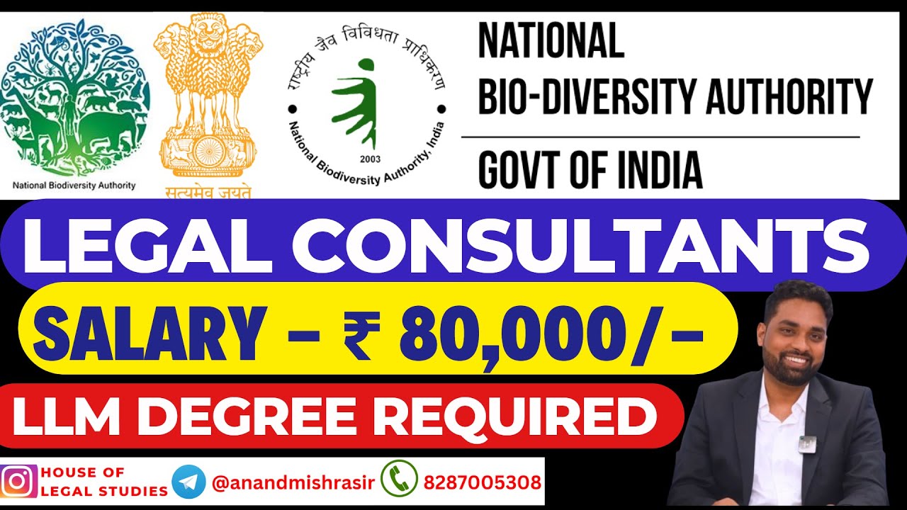 Legal Consultants Vacancy in National Biodiversity Authority | Salary - ₹ 80,000/- | LLB Jobs 2025
