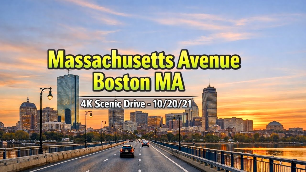 🚗 Massachusetts Avenue Boston MA | 4K Scenic Drive - 10/20/21