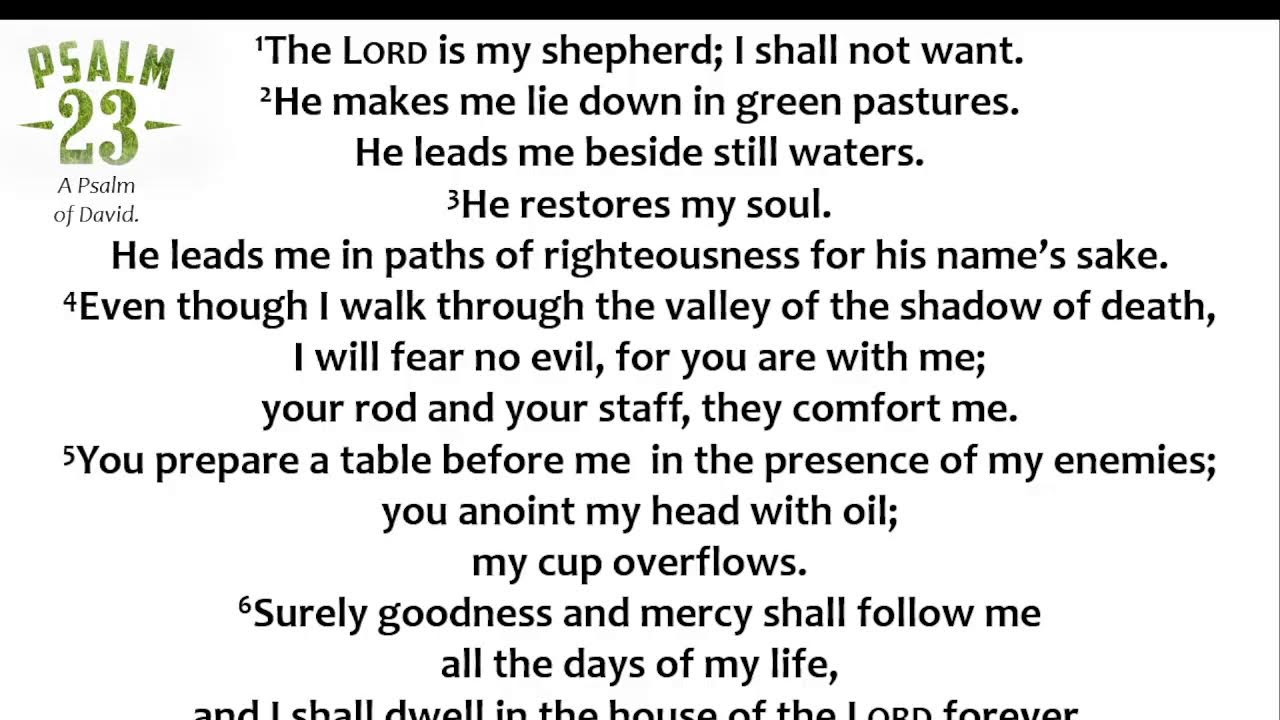 Fear of the Future? Psalm 23