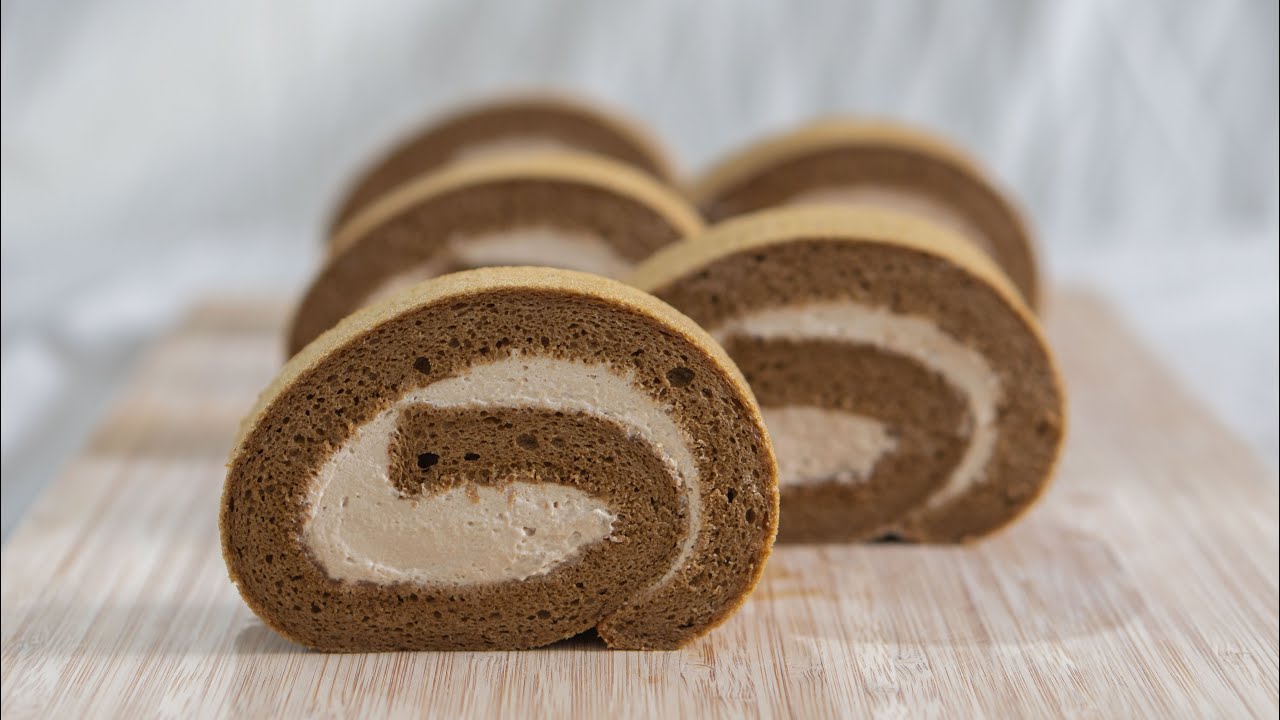 Mocha Roll Cake Recipe 🥛【4K ASMR】