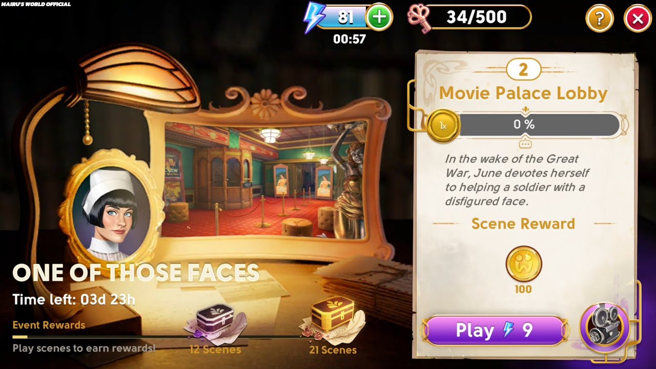 June's Journey Secrets 32 Scene 2 Movie Palace Lobby Word Mode [4K UHD 60FPS]