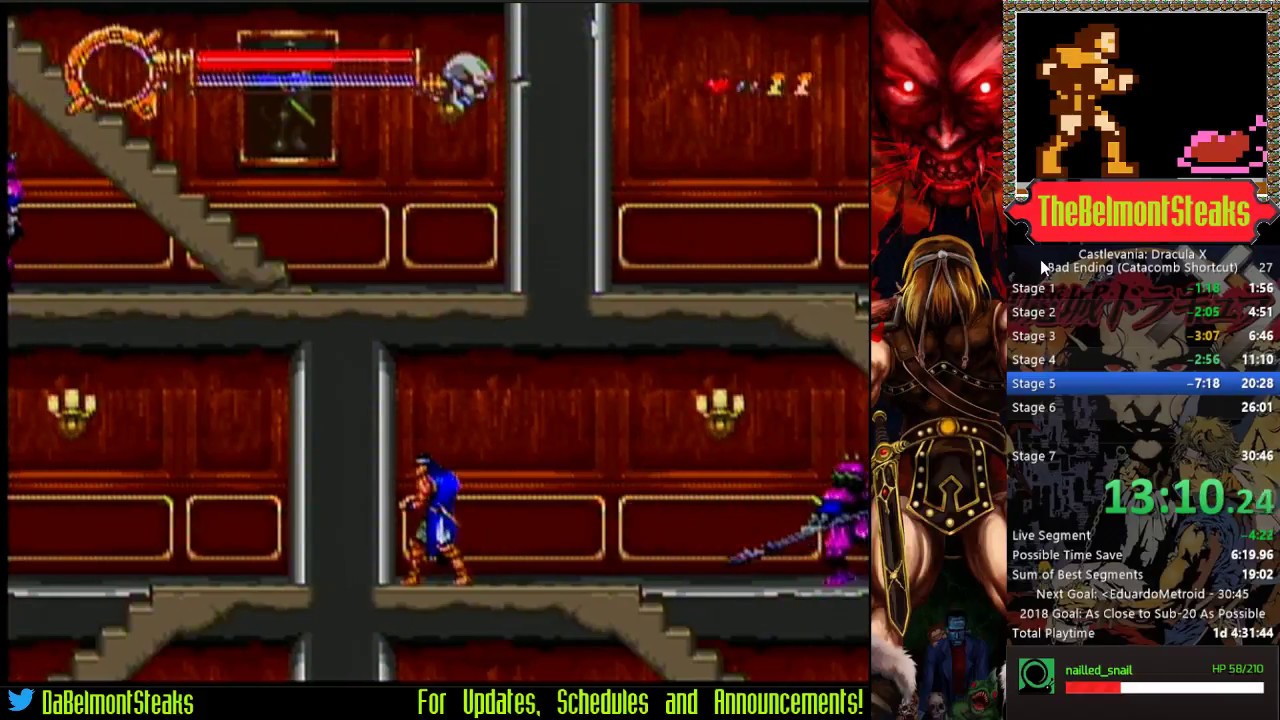 Castlevania: Dracula X - Bad Ending (Catacomb Shortcut) Speedrun in 24:57