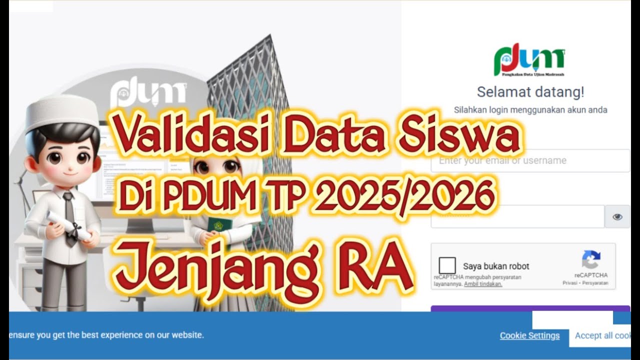 Ajukan Validasi data siswa Jenjang RA di PDUM TP 2025/ 2026