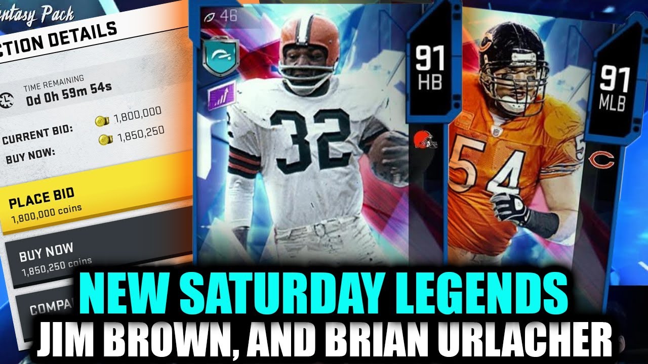 NEW LEGENDS! JIM BROWN, AND BRIAN URLACHER! BEST RB IN THE GAME? | MADDEN 20 ULTIMATE TEAM