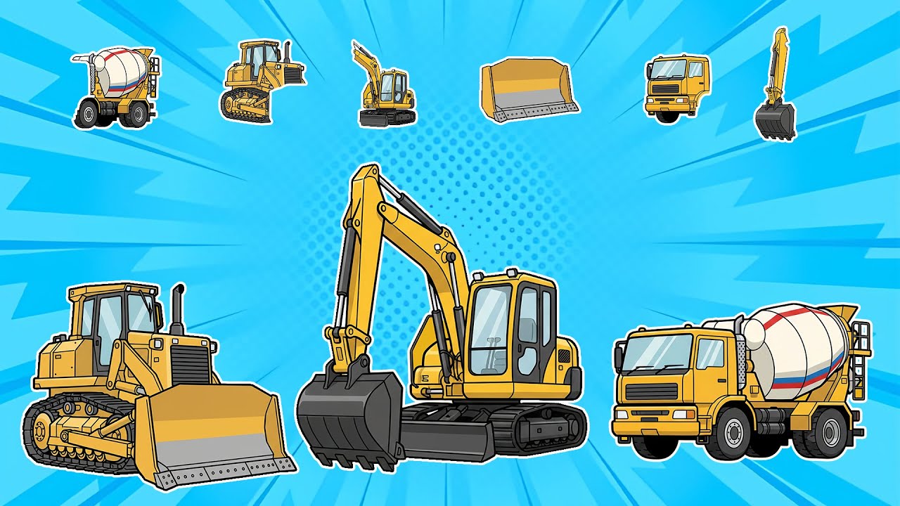 Excavator, Bulldozer & Cement Truck Assembly 🚜⚙️ | Match the Correct Construction Machines