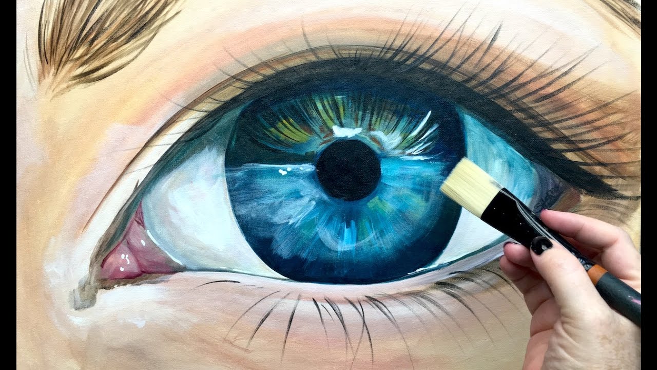 Beginner Learn to paint Realistic Eye in acrylic | TheArtSherpa