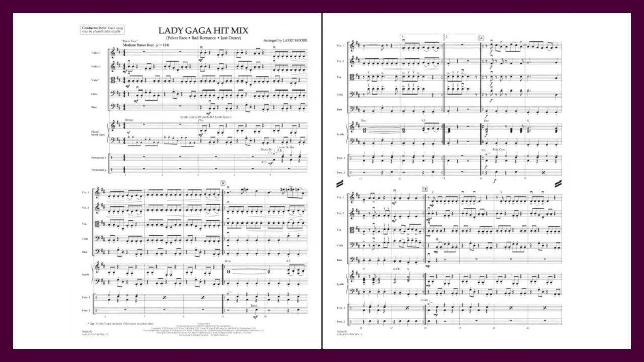 Lady Gaga Hit Mix | Arr. Larry Moore