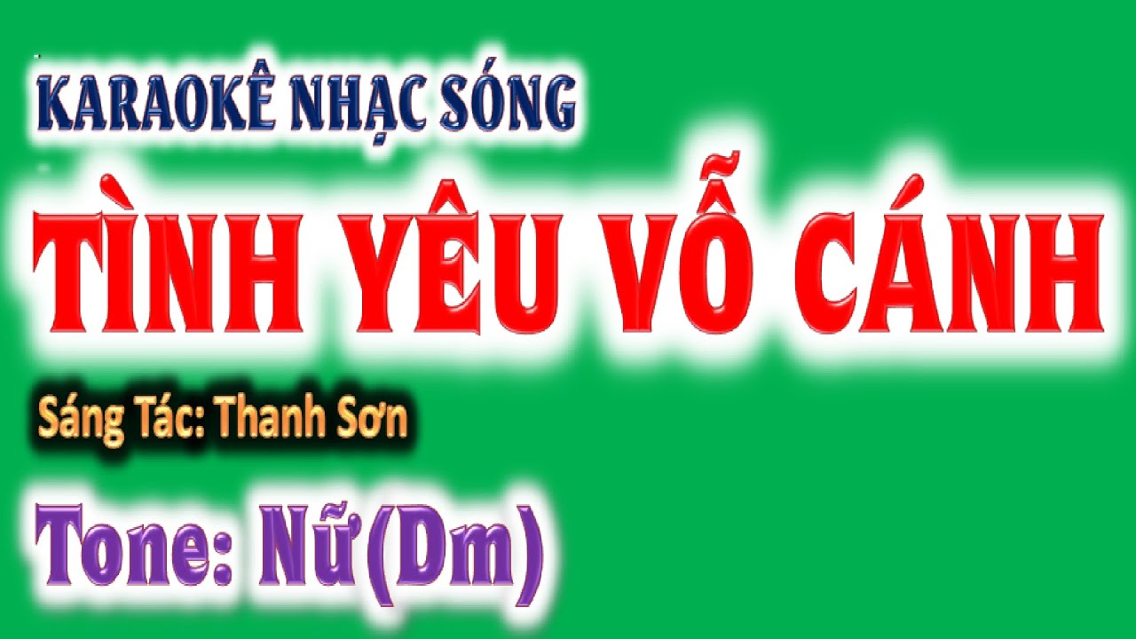 KARAOKE Tình yêu vỗ cánh - tone nữ (Dm) - ghita Hoàng Chung 2025, St: Thanh Sơn