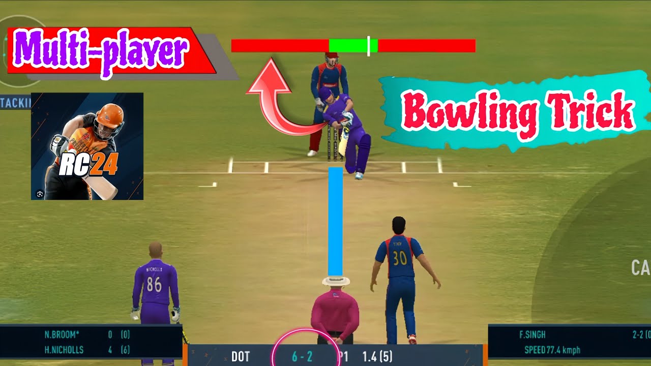 Real Cricket 24 Multiplayer Bowling Trick || Real Cricket 24 Spin Bowling Trick || 