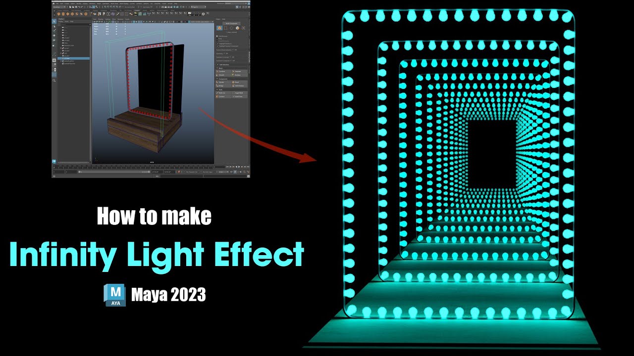 How to Create Infinity Light Effect in Maya 2023 || EveryCG