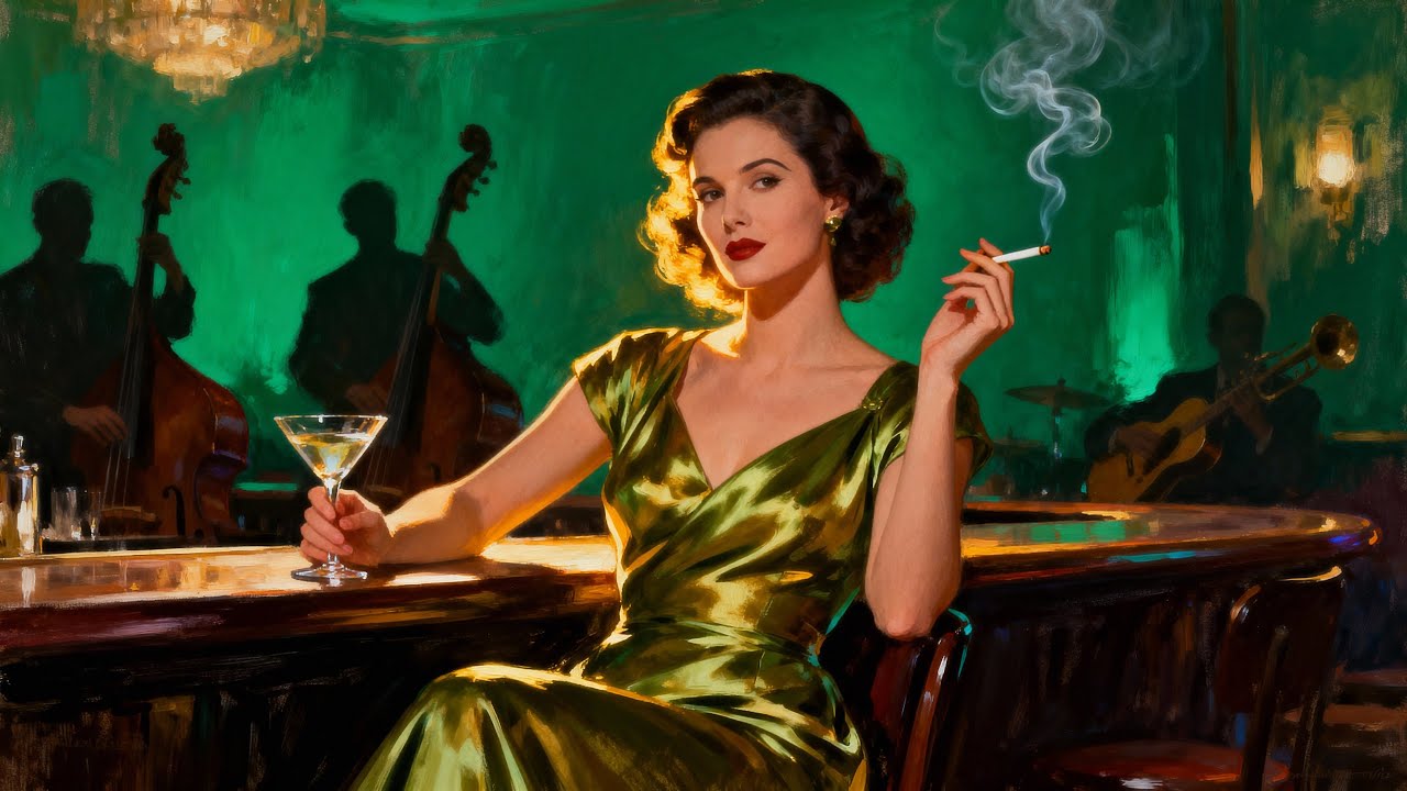 Vintage Jazz Bar Night 🍸 1940s Lounge Jazz for Late Evening Relax