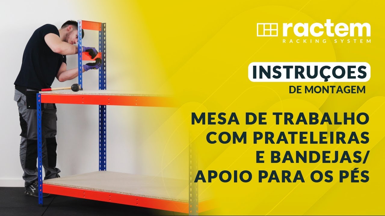 Instruçoes de Montagem Mesa de Trabalho com Prateleiras e Bandejas / Apoio para os pés