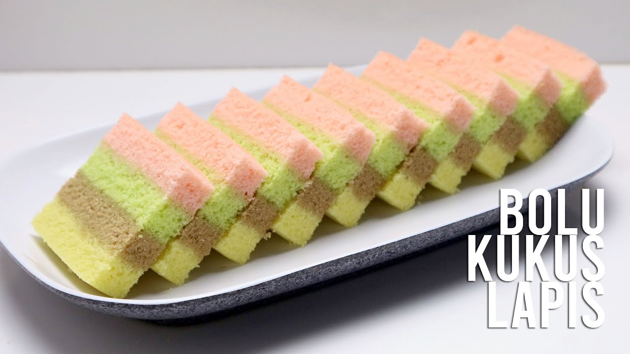 RESEP BOLU KUKUS LAPIS WARNA WARNI // LAYERED STEAMED CAKE RECIPE