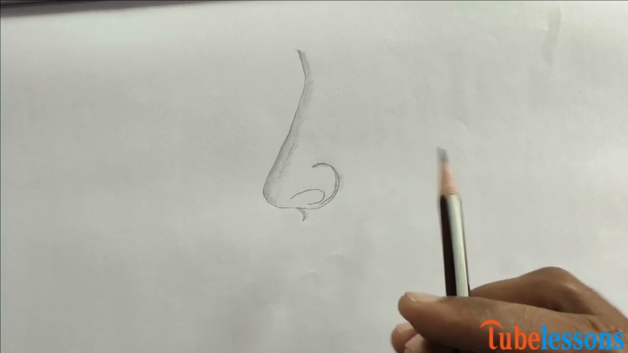How to draw a nose step by step | Nose drawing tutorial