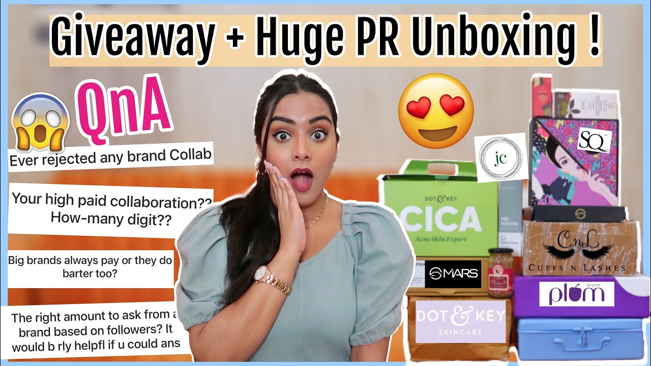 Giveaway + *Huge* PR Unboxing 😍| QnA: My Highest Paid Collab, Rejected Brand Collabs & More!😱