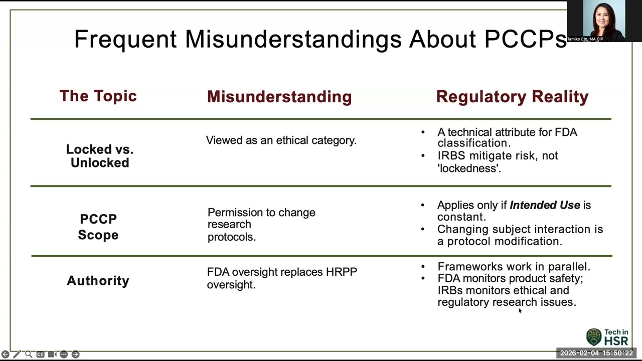 PCCPs and the IRB: What IRBs Need (and DON'T need) to Know