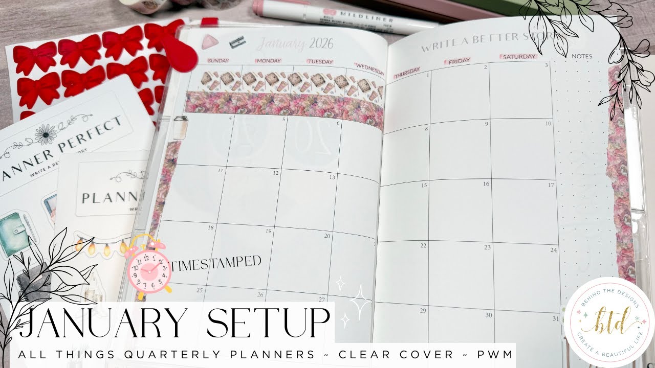 Настройка январского месяца в ежедневнике Planner Perfect Q1 Quarterly Planner Plus. Планируйте в...