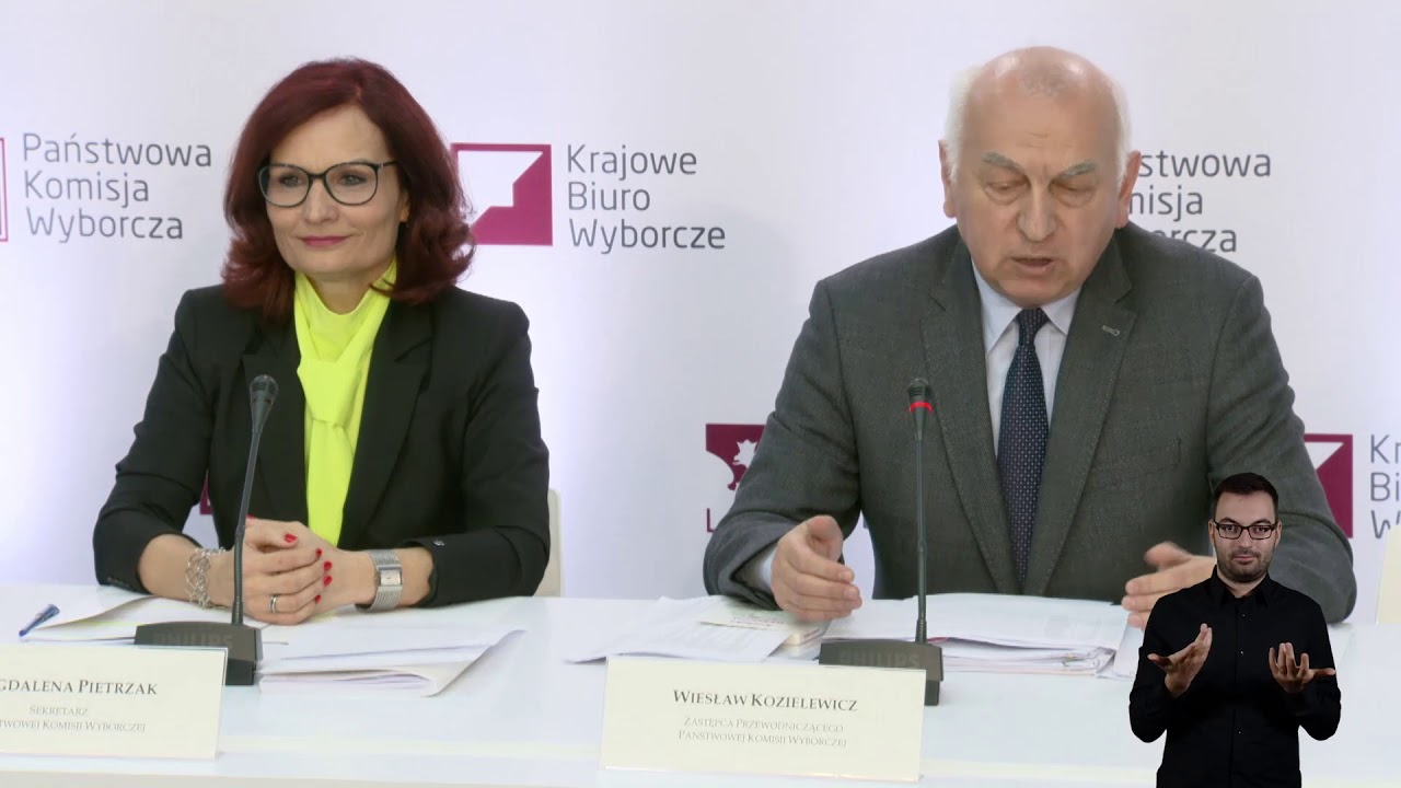Studio Wyborcze PKW: Wybory do Parlamentu Europejskiego 2019 - konferencja 24 maja (j. pol. migowy)
