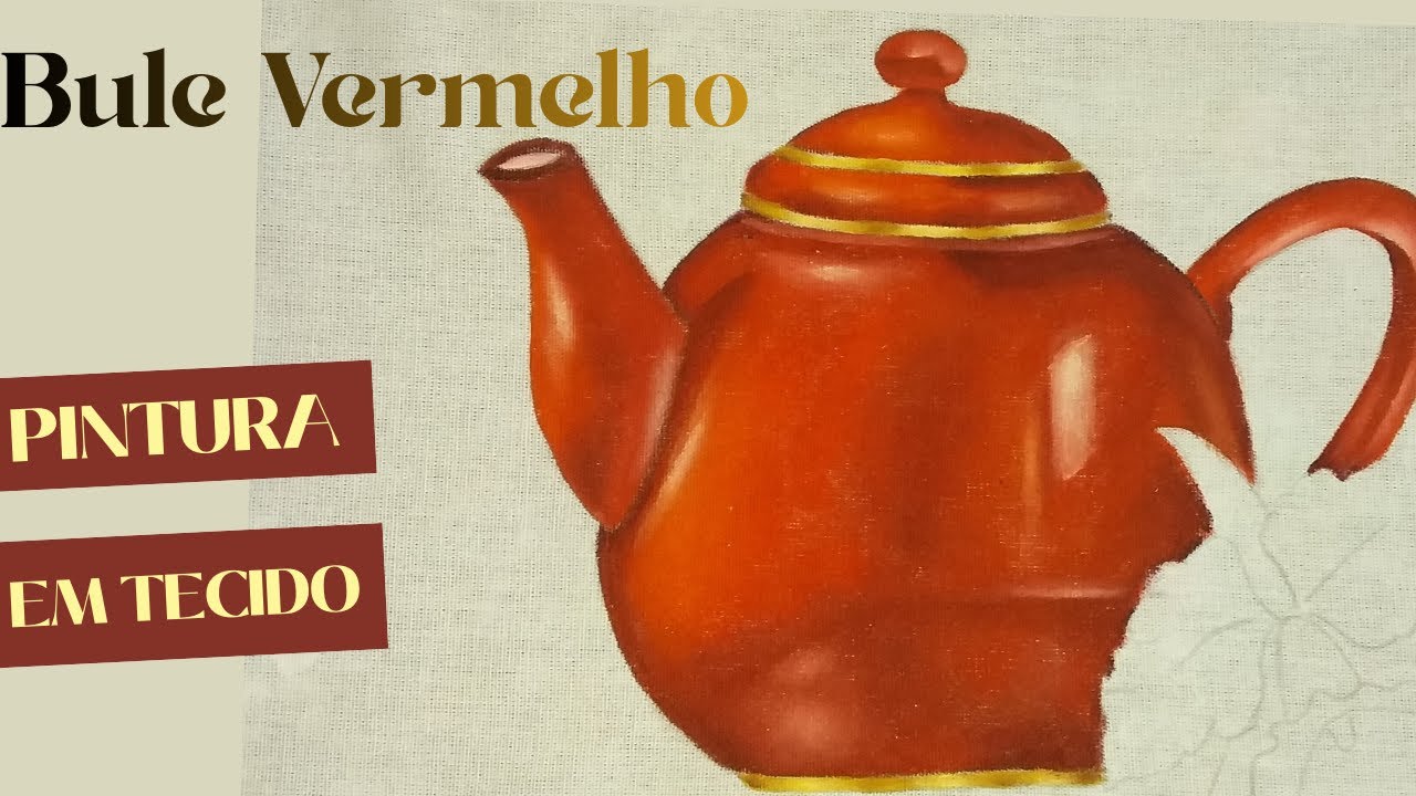 Como pintar  Bule Vermelho Realista – Passo a Passo