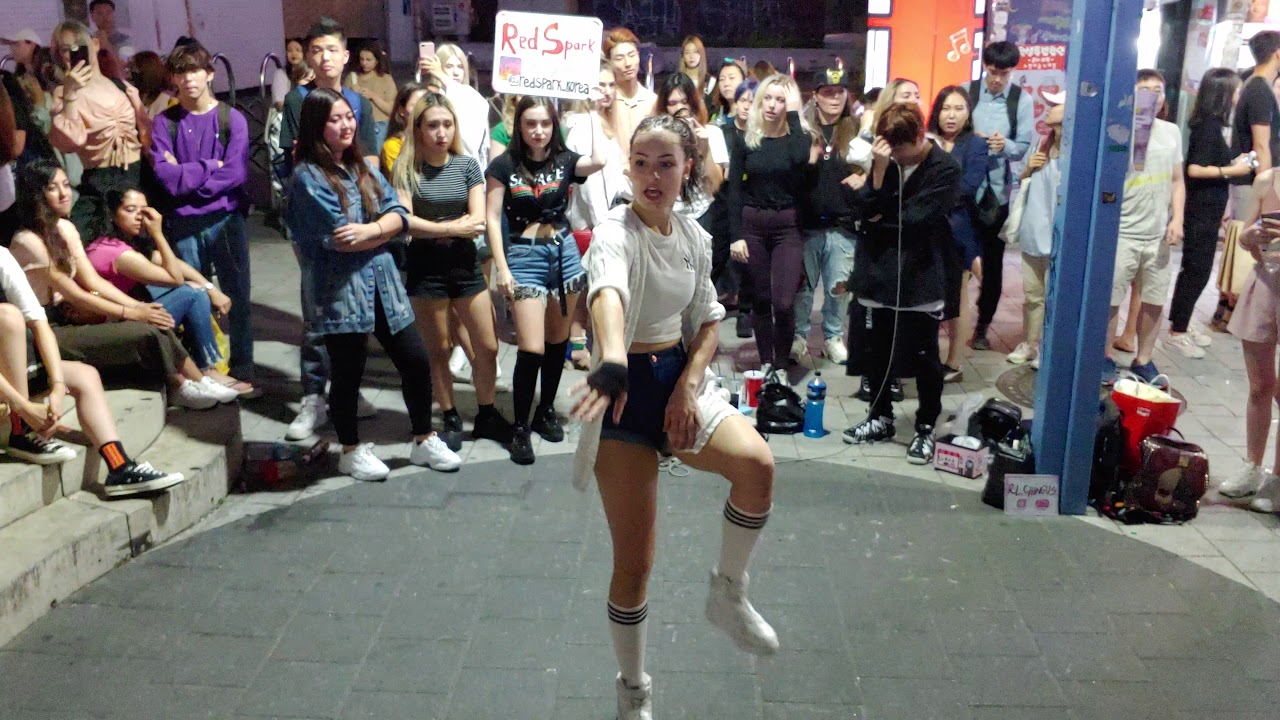 RED SPARK 💖. BTS 'NOT TODAY' COVER. ALINA'S BUSKING ALWAYS REPLETE WITH DYNAMIC ENERGY.