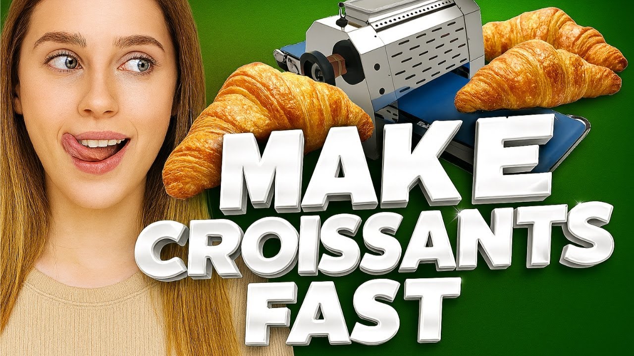 Compact Automatic Croissant Dough Sheeter | Medium Size Bakery Machine for Flaky Pastries