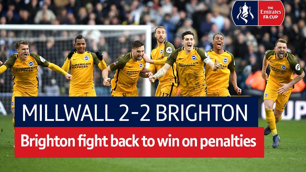 Millwall vs Brighton (2-2) (Brighton win 5-4 on penalties) | Emirates FA Cup Highlights HD
