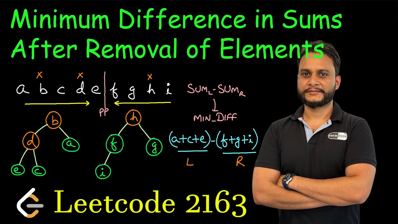 Minimum Difference in Sums After Removal of Elements | Leetcode 2163