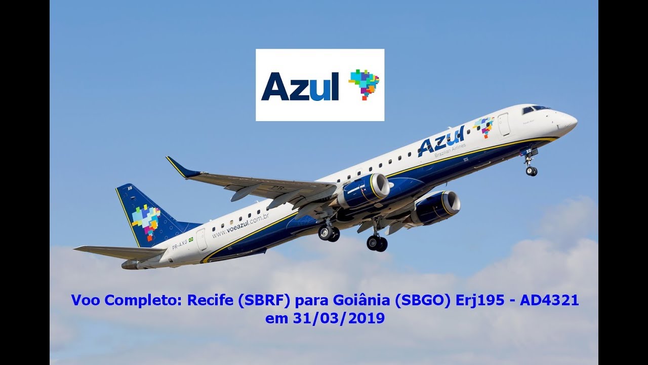 Полный рейс: Ресифи (SBRF) в Гоянию (SBGO) E195 Azul Linhas Aéreas 31/31/2019