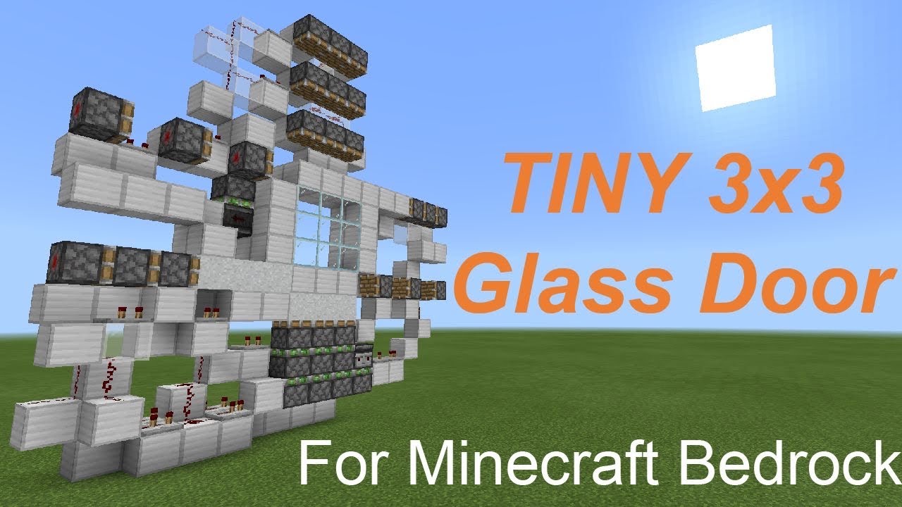 3x3 Glass Door in Minecraft Bedrock Edition (2 Blocks Wide!)