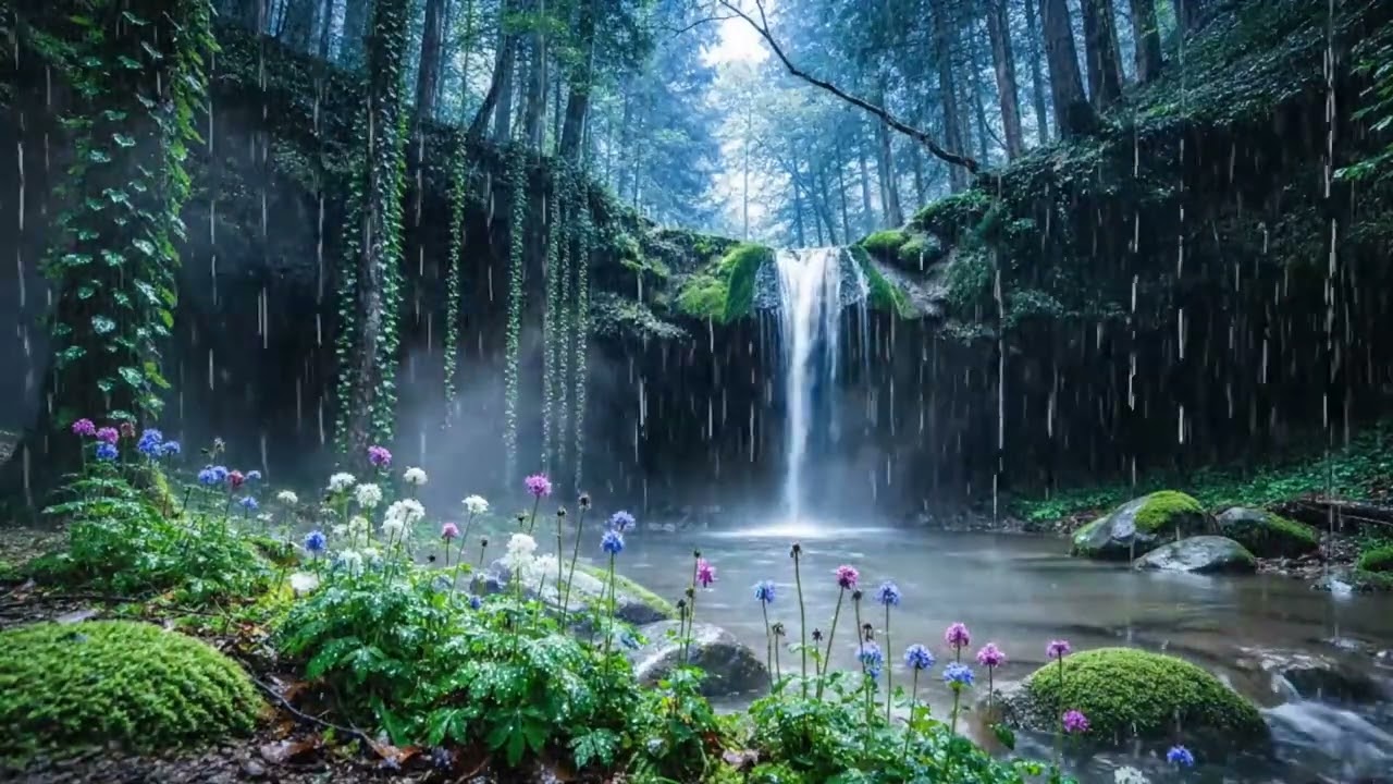 Escape to the Forest: Relaxing Rain & Waterfall Sounds for a Restful Night