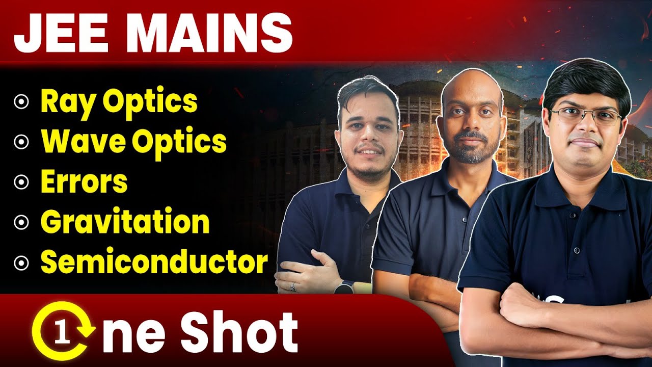 Ray optics, Wave optics, Errors, Gravitation, Semiconductor in 1 Shot | PYQs, Tricks, JEE Mains