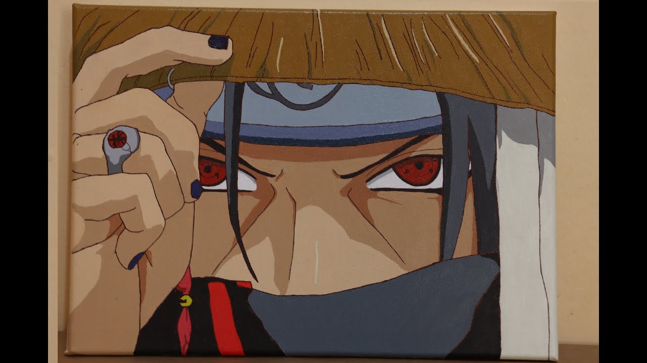 TUTORIAL PINTANDO a ITACHI en Lienzo con Acrilicos!! |Proceso| |Itachi| |Naruto| |Sharingan|