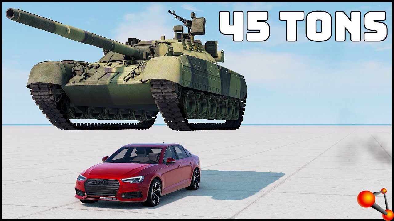 AUDI A4 vs 45000 KG! CRASH TEST ROOF! - BeamNg Drive