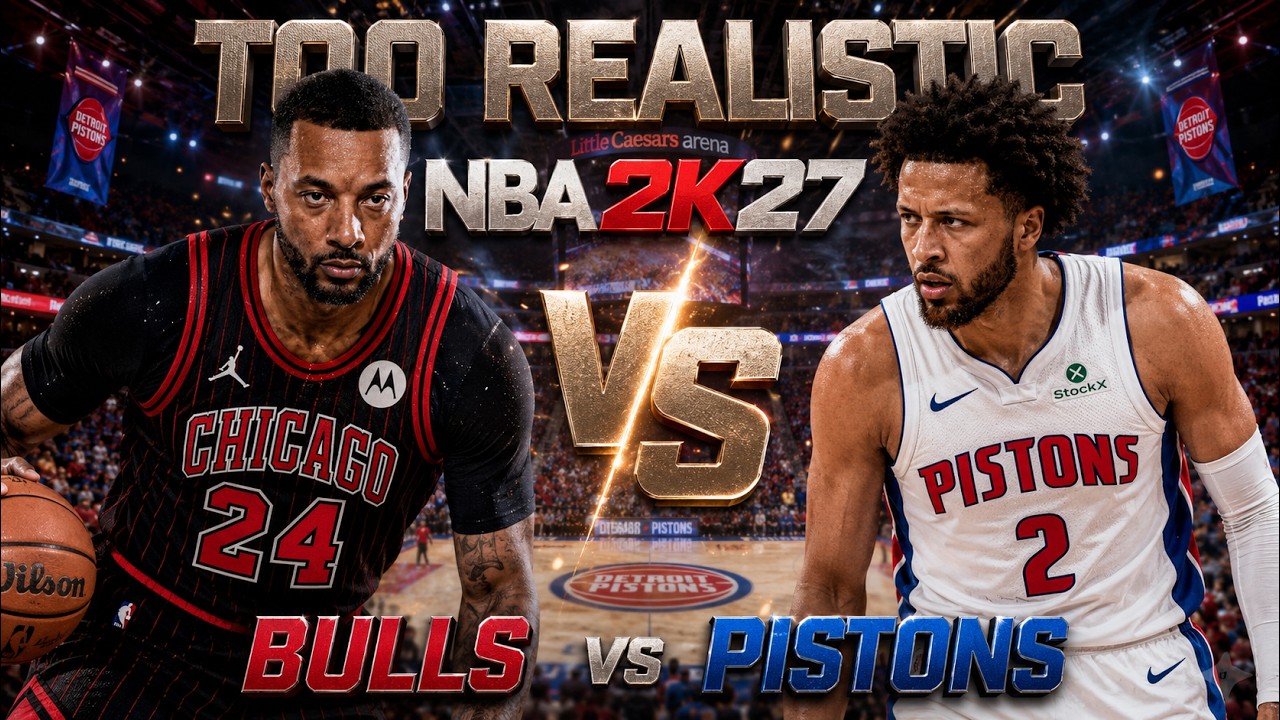 🔥NBA 2K27 выглядит СЛИШКОМ РЕАЛИСТИЧНО! 🏀Bulls против Pistons, CPU против CPU, полный матч🏀