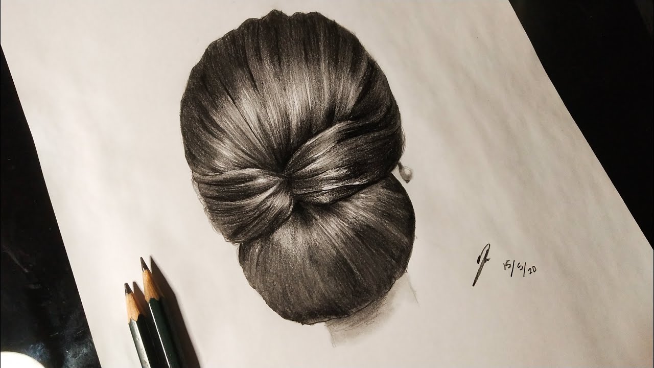 How to Draw Realistic Hair Bun l Easy Drawing Tutorial