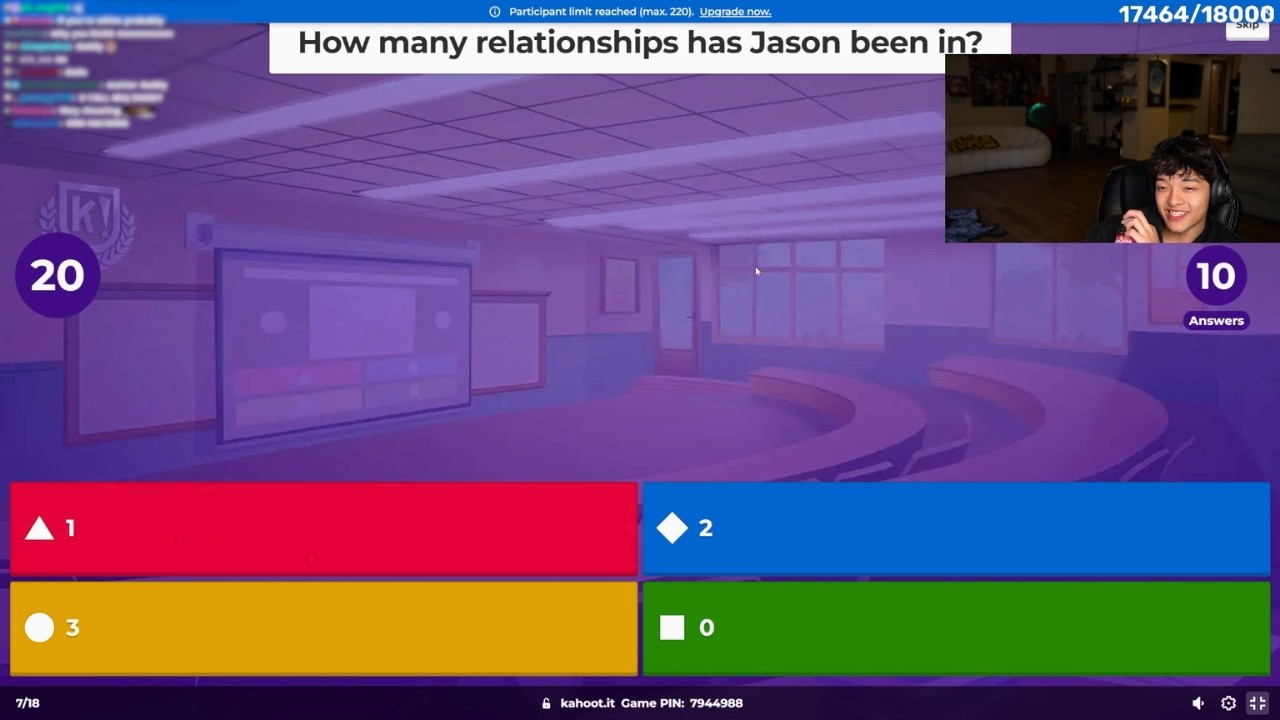 JasonTheWeen Hosted A Kahoot For His Viewers!
