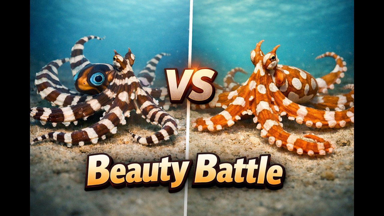 Beauty Battle: Mimic Octopus vs Wunderpus #oceanreality #octopus