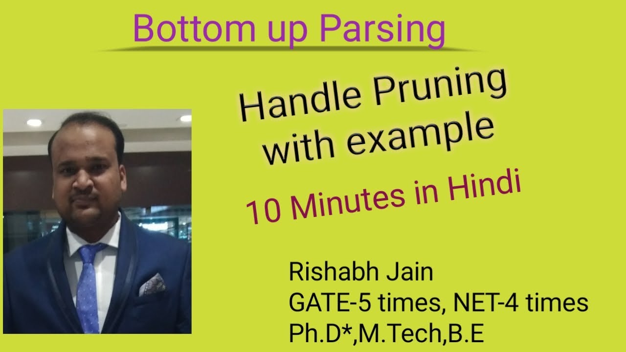Lect-14 | Compiler Design | Handle pruning with example