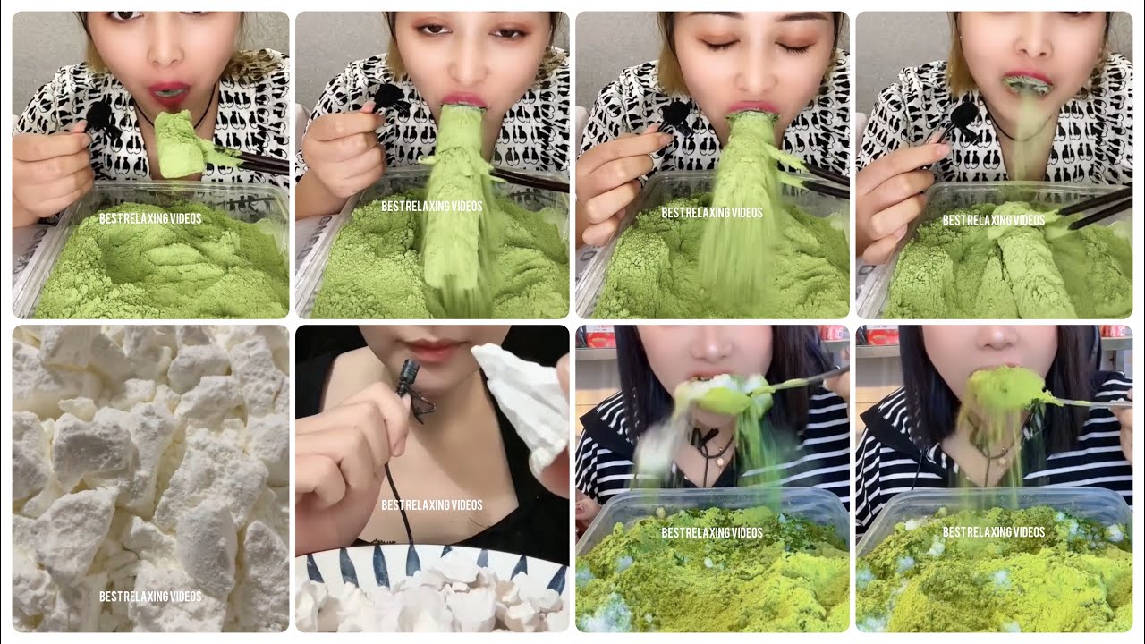 [ASMR] HEAVY MATCHA ICE EATING & MATCHA ICE MUKBANG BY 👸🏻💚& मटका बर्फ खाओ & MATCHA POWDER EATING