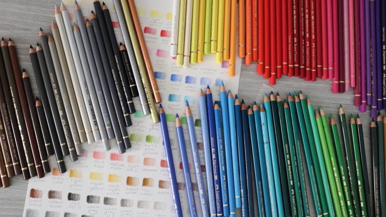 RE-SWATCHING MY FABER CASTELL POLYCHROMOS PENCILS + FINISHING THE MOUNTAIN LION DRAWING