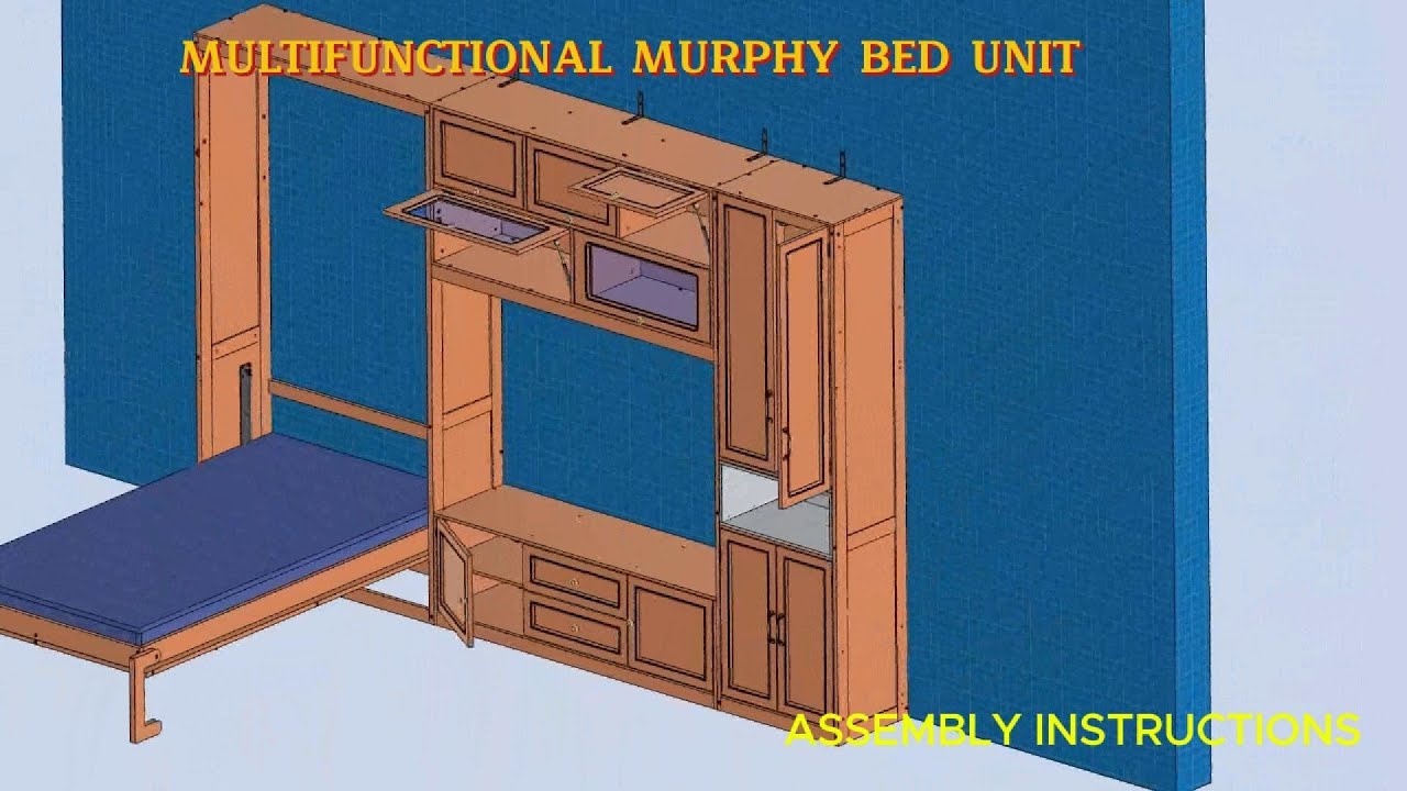 How to Assemble a Murphy Bed with Cabinets and TV Shelf | Full Guide HAP55