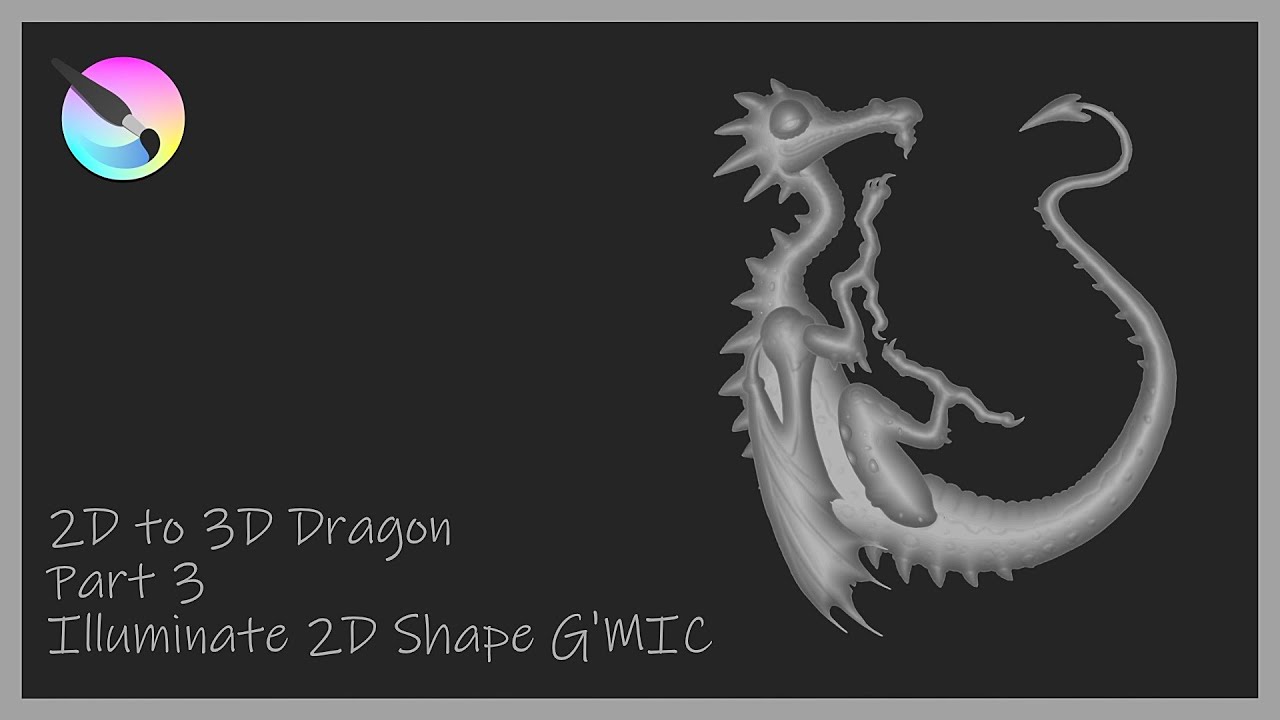 2D to 3D Dragon Part 3: Illuminate 2D Shape G'MIC