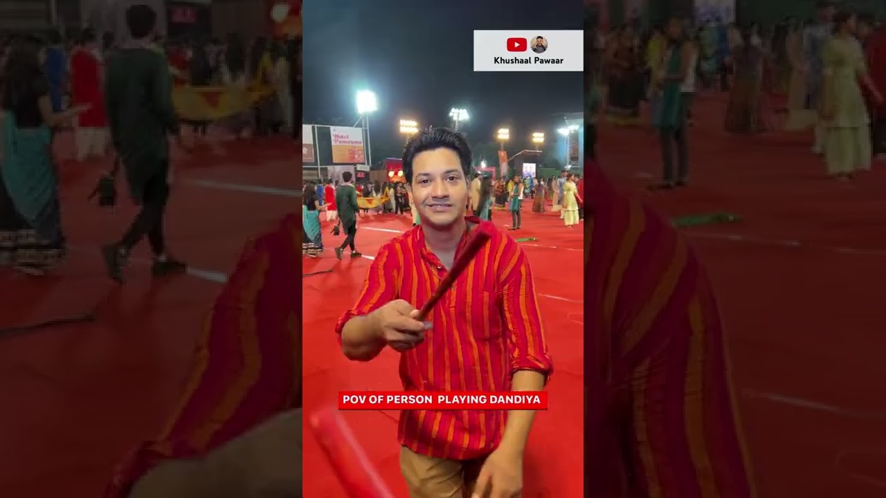 POV Of A  person Playing Dandiya  #khushaalpawaar #acting #navratri #garba #india #comedyvideo