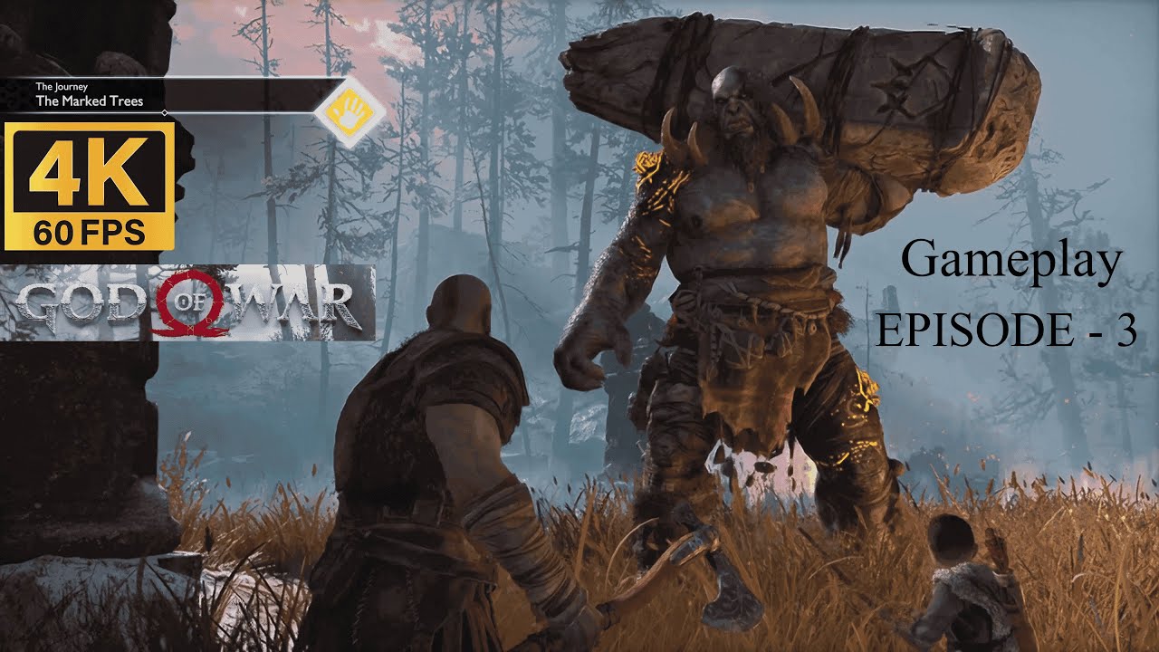 God of war | Episode - 3 | Troll Fight | The Marked Trees | Gameplay | Walkthrough | 4k 60fps