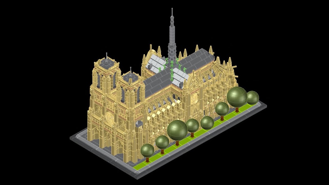 LEGO Architecture Notre Dame Paris AutoCAD 3D