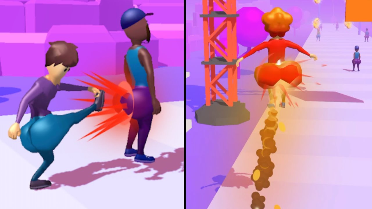 Forward vs Reverse Gaming in Butt Kick | All Levels Gameplay