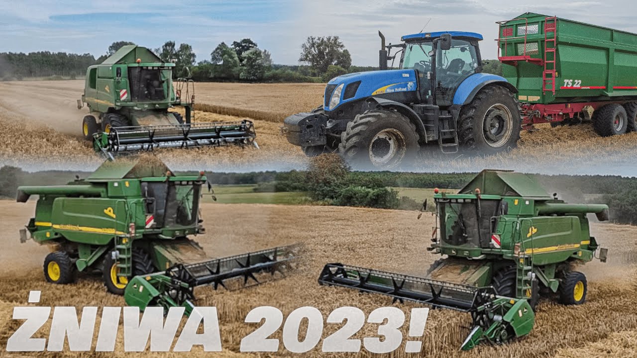 🔥 Żniwa 2023 🔥  Dwa John deere w akcji !!❤️  [Fendt & New holland]
